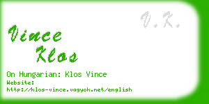 vince klos business card